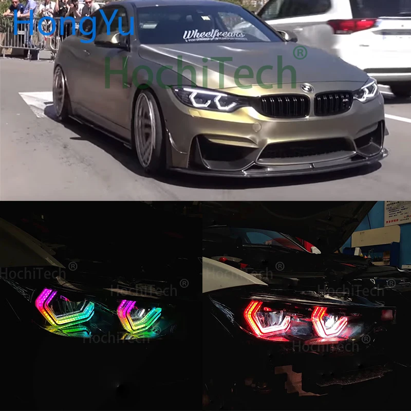 for BMW 2012-UP M4 F80 F81 F82 F83 Accessories RGBW Multi Color ICONIC M4 Style Crystal Angel Eyes Kit DRL