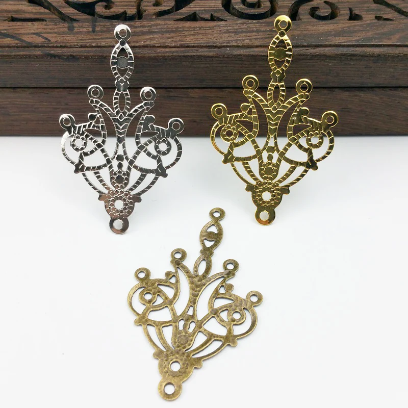 20pcs 43mm  Filigree    Wraps Metal Charms For Embellishment Scrapbook DIY Jewelry Metal Craft  Wraps for connect