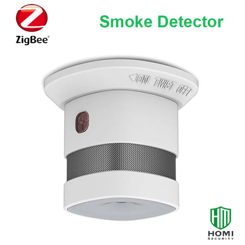 CE ROHS EN14604 Zigbee Detektor Alarm Kebakaran Nirkabel 85db Sensor Asap Kompatibel dengan Asisten Rumah