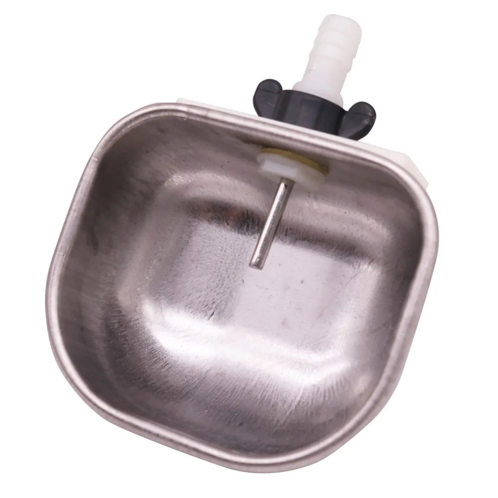 1 Pcs Stainless Steel Rabbit Bowl Nipple Drinker Plastic Tee Large 65*78.5*34mm/Small 60*66*29mm Animal Cage Feeding Supplies