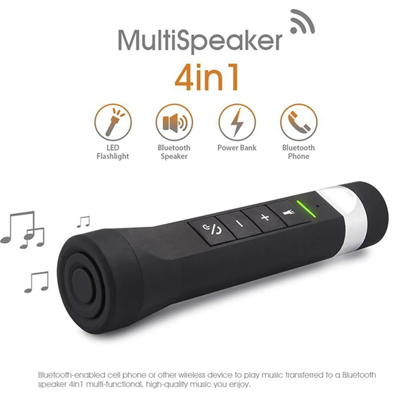 Riding Cycling Multi-Function Music Torch Wireless Speakers Bluetooth Speaker Music MP3+Charger Power Bank+Flashlight+FM Radio