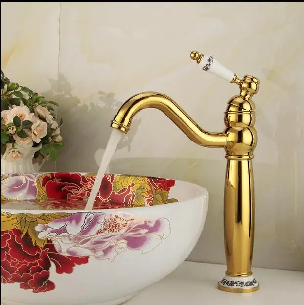 

Modern Gold Faucet Rose Gold Bathroom Faucets Gold Finish Basin Faucets Luxury Bathroom Sink Faucet