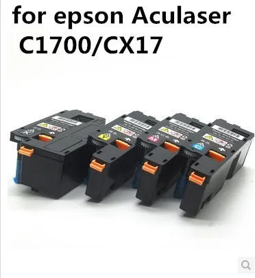 Compatible for Epson Aculaser C1700/CX17 printer color toner cartridge S050614 S050611 S050612 S050613 4 color with chip