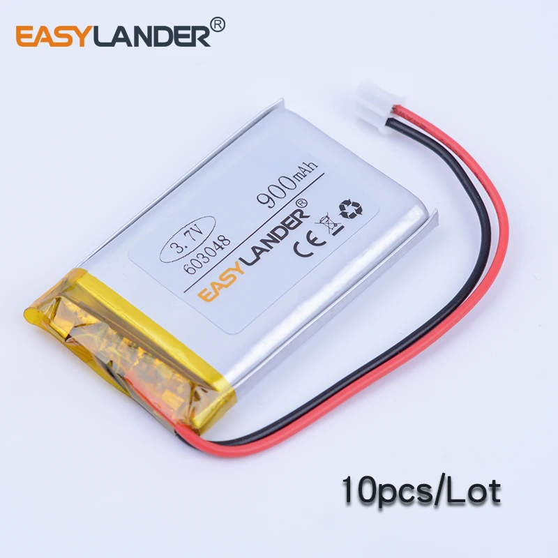 

10pcs/Lot 603048 3.7V 900mAh Rechargeable Lithium Li-ion Polymer Battery 603049 602948