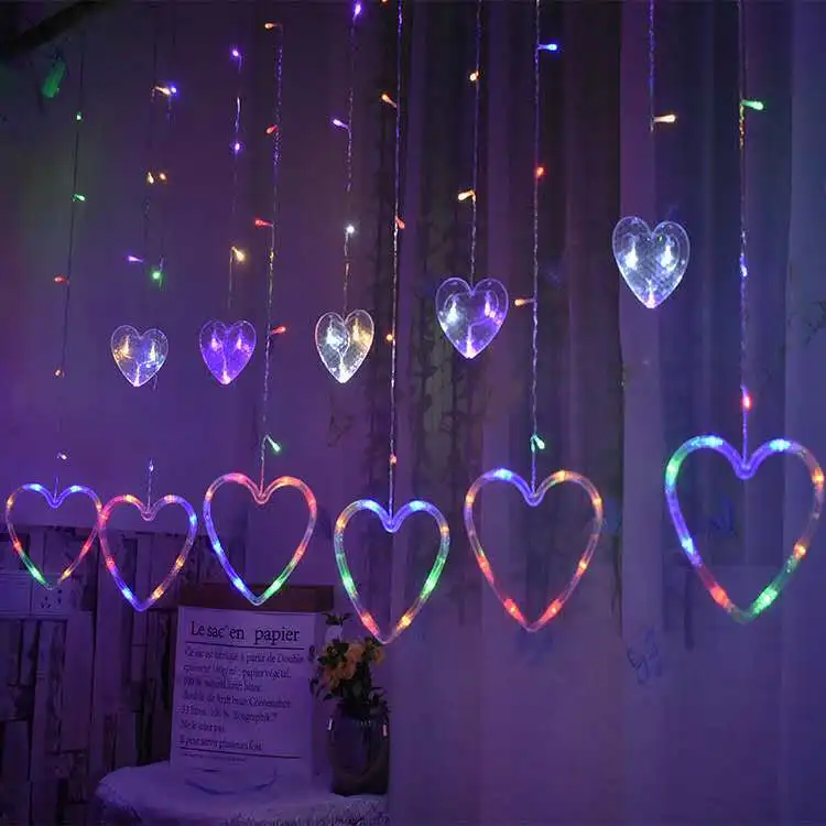 Led Light Christmas Decorations for Home Lights Outdoor Indoor Led String Warm White star moon heart-shaped 12 lamp freeshipping