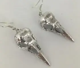 Hummingbird Hoop Earring Goth Raven Crow Bird Skull Gothic Jewelry