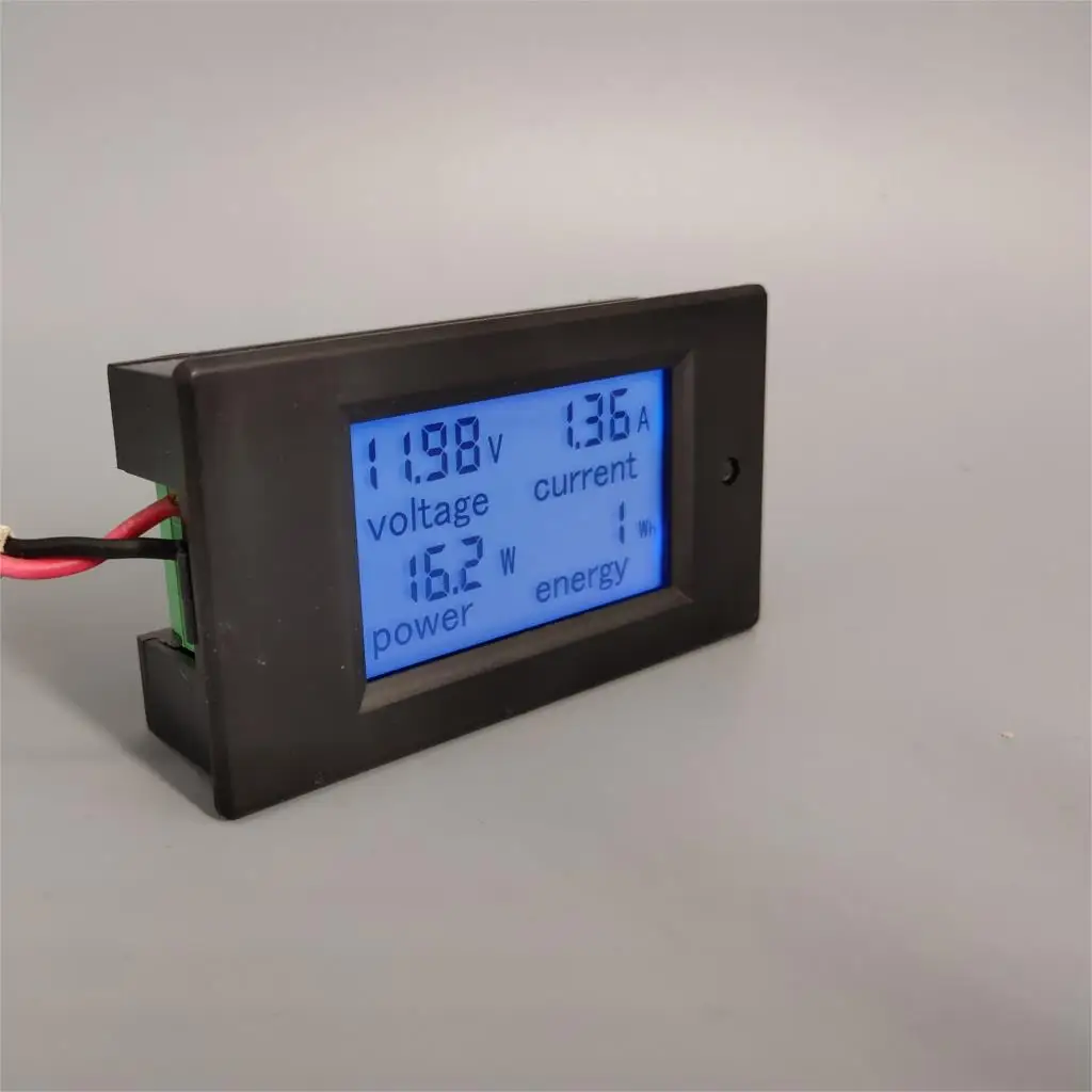 DC Voltmeter Ammeter Power Energy Digital Voltage Current Meter LCD 4 in 1 DC 6.5-100V 20A with Shunt