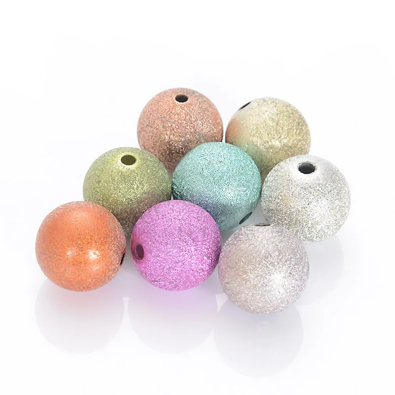 High Quality 16mm Shimmering Round Spacer Beads Random Mixed Color Wrinkle Beads For Jewelry Making Supplies,wrinkle round shape