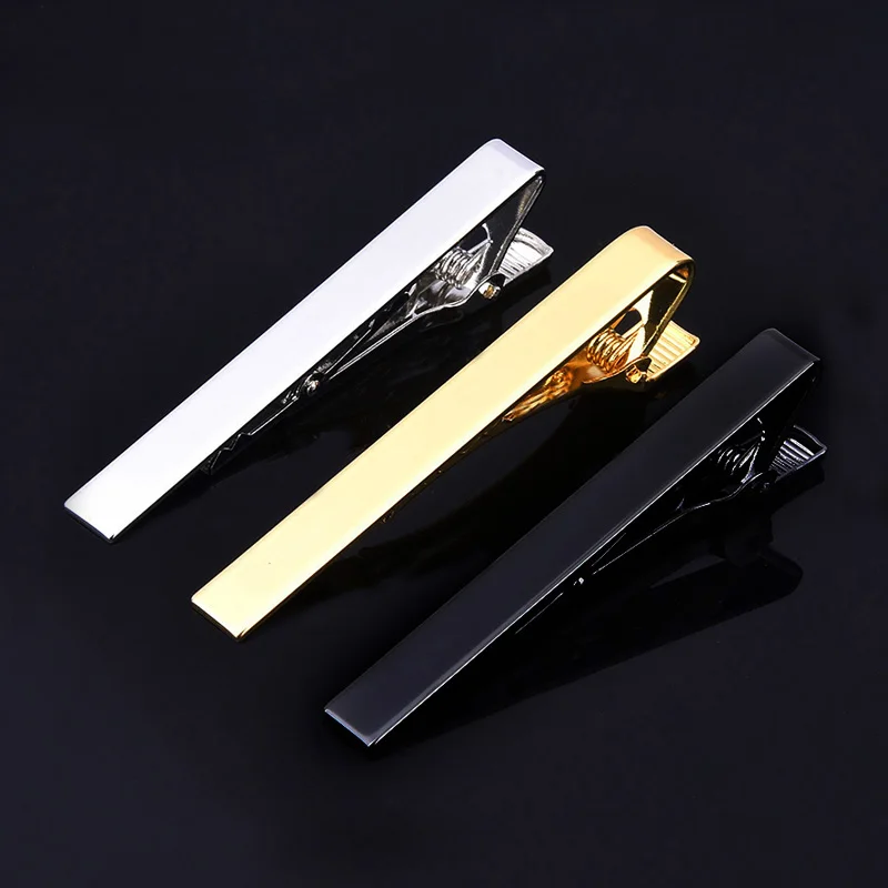 1 Piece Metal Silver Tie Clip 5.8cm For Men Wedding Necktie Tie Clasp Clip Gentleman Tie Bar Crystal Tie Pin For Mens Gift