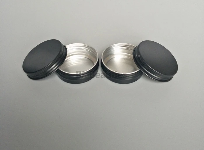 500pcs/lot 10g 15g 30g Black Aluminum Jar Empty Small Lip Oil Cosmetic Eye Cream Bottle Refillable Batom Travel Tin Containers