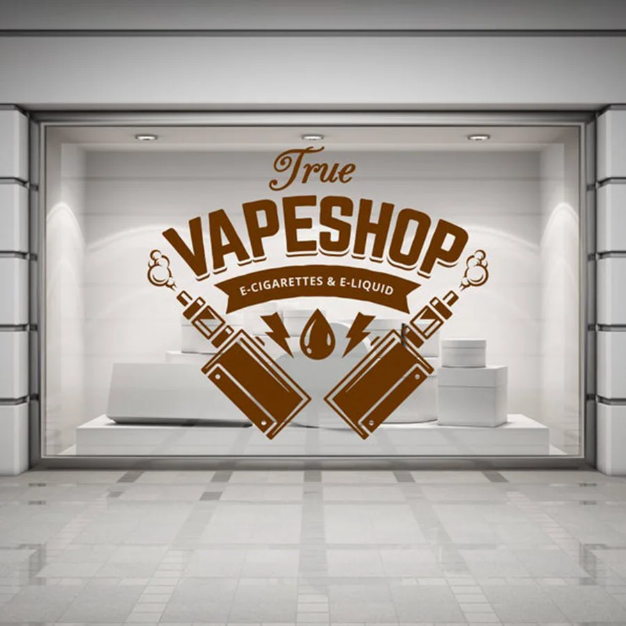 Vape Shop Wall Window Shop Art Decal Stickers Electronic Cigarette Vinyl Wall Decals Cafe Home Wall Decoration Posters G560