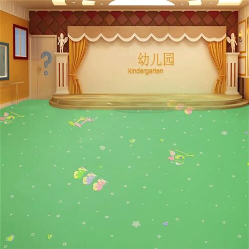 1.6mm kindergarten indoor plastic cartoon pvc floor leather plastic pad waterproof padded children's room bedroom floor paper