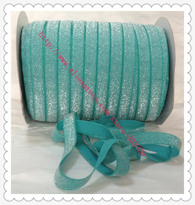 Stretch Jade Metallic Velvet Ribbon    Sparkle Ribbon     5/8