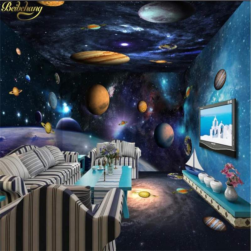 custom Whole house Space station living room TV backdrop bedroom large TV wall paper roll photo mural wallpaper for walls 3 d