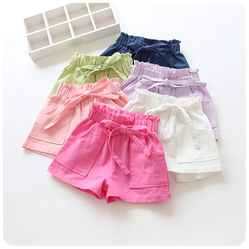 Retail 2-8 years shorts beach pants candy color fresh kids children summer