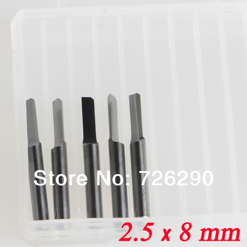 5pcs 1/8" shank diameter half straight bits Flat Bottom CNC Router Tool, Cutting Bit,Carving Tools 2.5x8mm