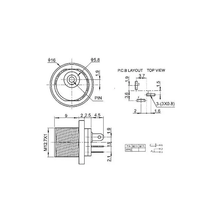 10Pcs DC Power Socket DC-021 5.5x2.1mm 5.5x2.5mm with screws Opening 11mm