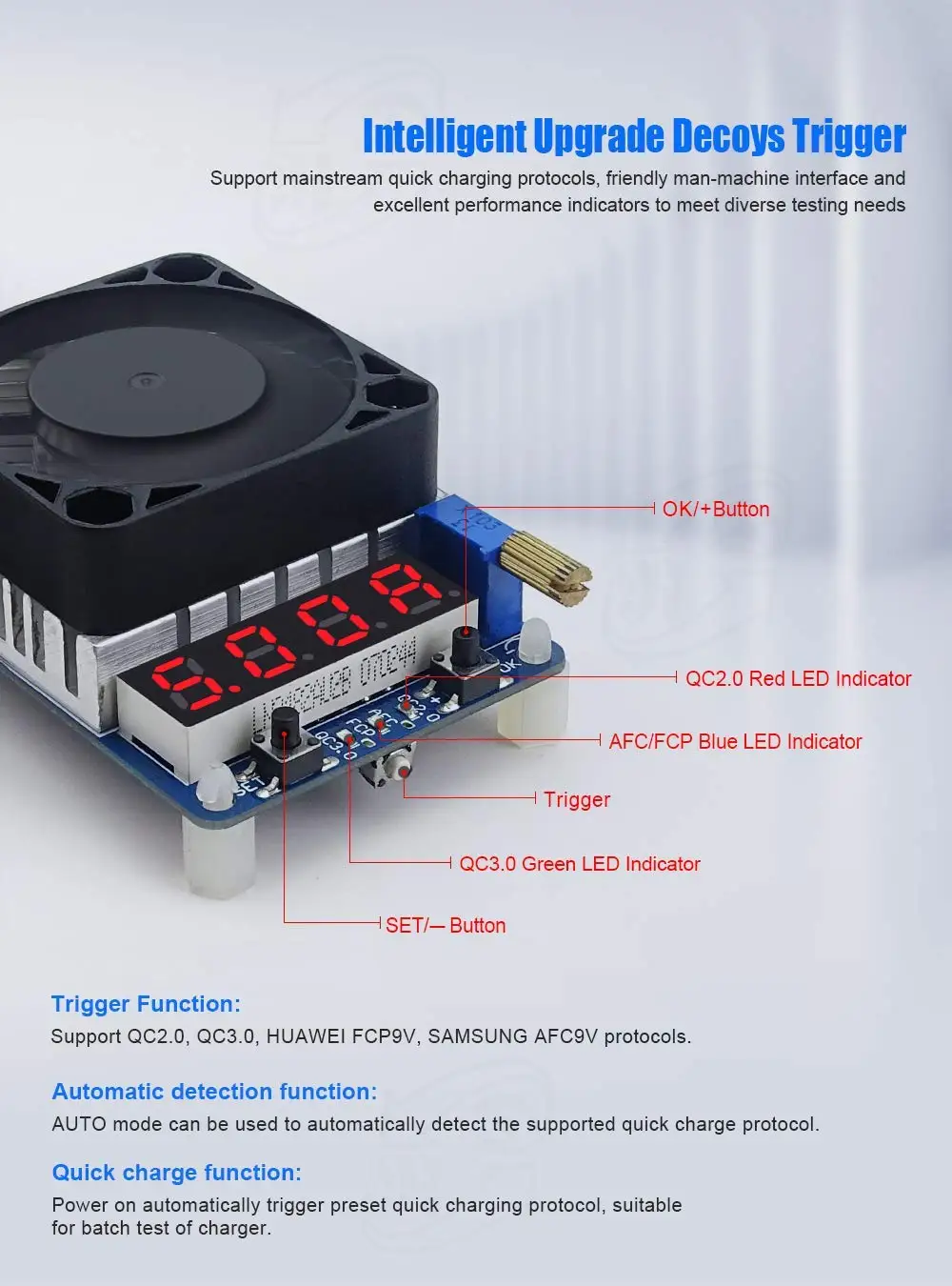 HD25 HD35 Trigger QC2.0 QC3.0 25W35W Electronic Discharge Battery Test Adjustable Current Voltage USB Load Resistor HD25 Trigger