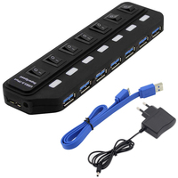 USB 3.0 HUB 4 7 Port High Speed 5Gbps Multi Splitter On Off Switch Power Adapter for MacBook Pro Air Laptop PC Accessories