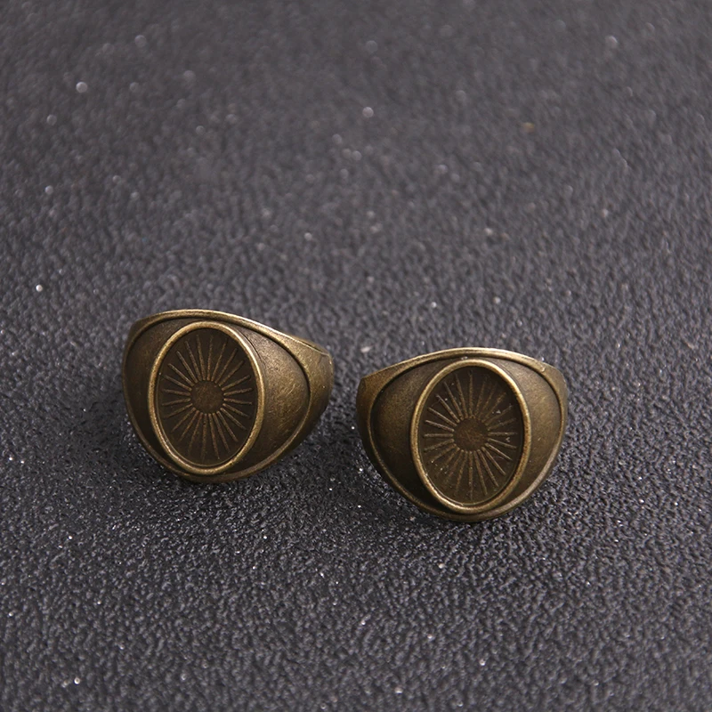 2pcs Fashion Two Color Vintage Metal Alloy Ring Bases Blanks 14*10mm Antique Bronze Cabochon Ring