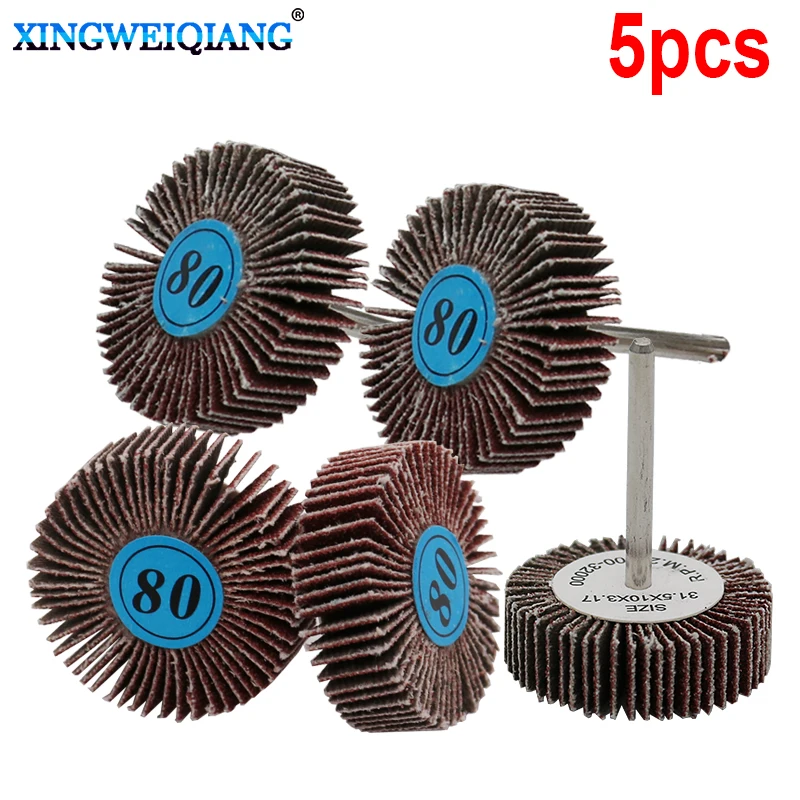 5pcs Grit Grinding Sanding Sandpaper Flap Wheel Discs For Rotary Tool Shutter Polishing Wheel For Dremel Tools