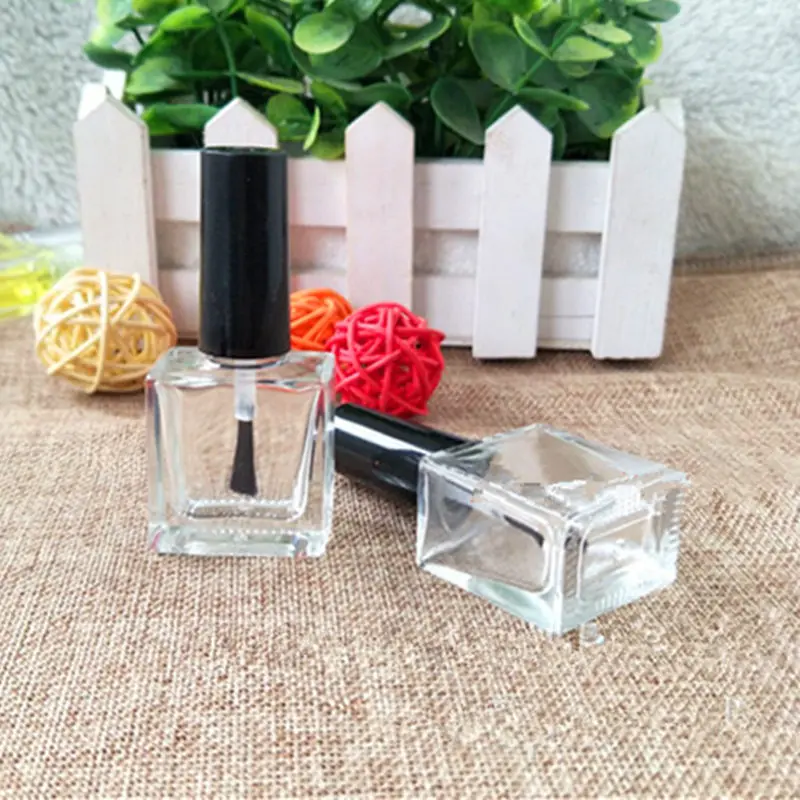 10ml New Style Lucency Empty Glass Nail Polish Square Bottles Paint Glue Packaging Containers F20171543