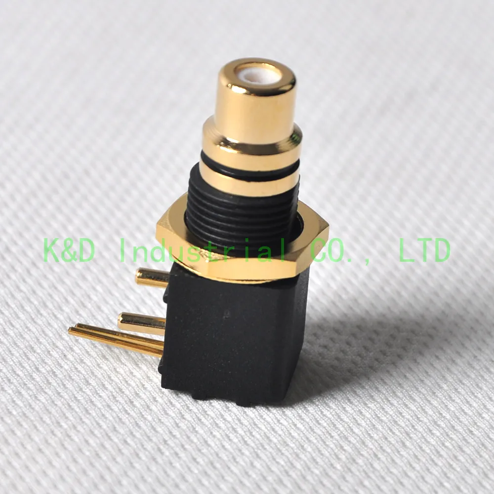 1pair Gold Plate RCA Audio Plug PCB Mount Jack Male Solder Locking Grade Connector