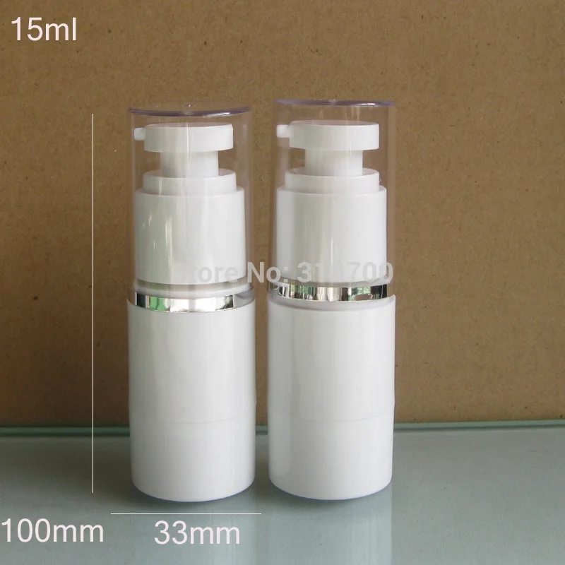 

12x 15ml White Empty Portalbe Plastic Airless Bottle 15CC Cosmetic Package 1/2OZ cosmetic container