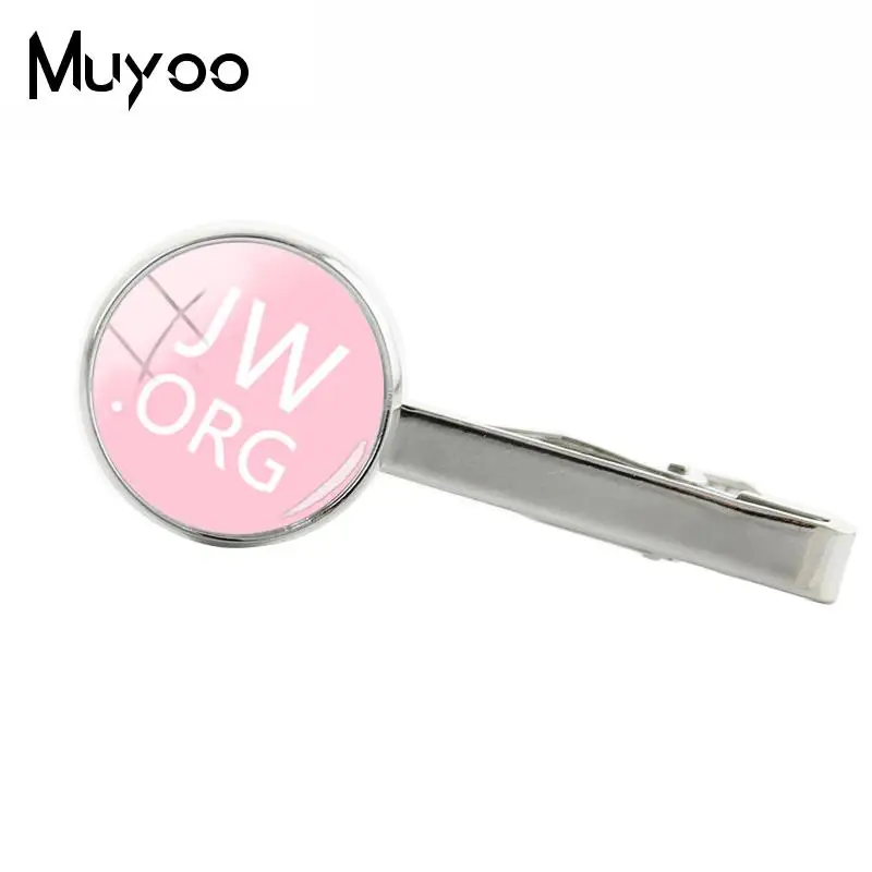 2018 New Steampunk Jehovah\'s Witnesses Tie Clip JW.ORG High Quality Clip Round Hand Craft Jewelry Glass Dome Clips