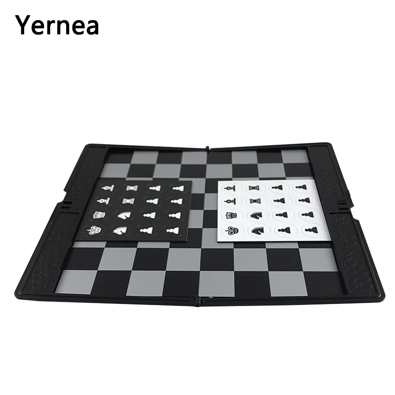 

High Quality Classic Plastic Buttons Magnetic Chess Folding Chessboard Travel Mini Thin Chess Portable Magnetic Chess Yernea