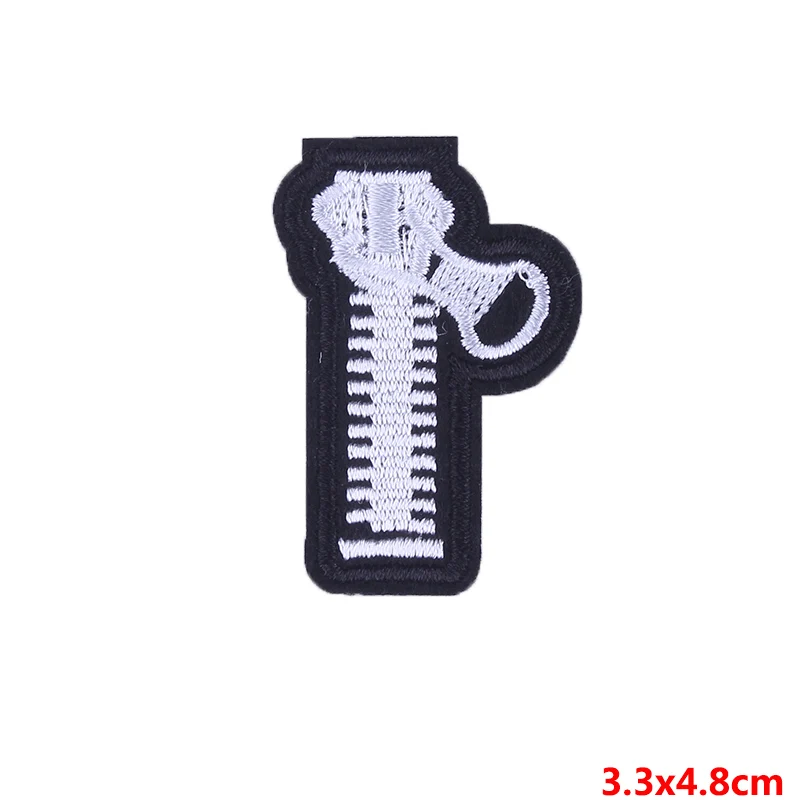 Prajna Zipper Sewing On Patch Sticker Iron On Embroidered Rock Patches For Clothes Backpack Applique Parches E