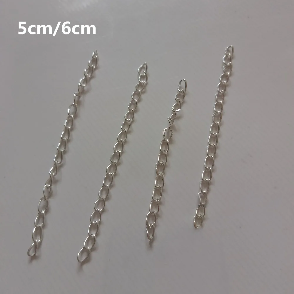 

Wholesale 500pcs 5cm/6mm Gold/Silver/Antique Bronze Color Necklace Extender Chain Bulk Extension Tail Chains For Jewelry Making