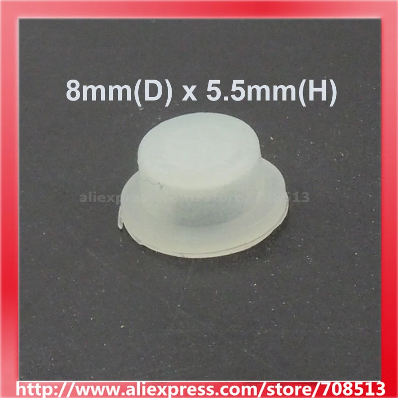 8mm(D) x 5.5mm(H) Silicone Tailcaps - Transparent (10 pcs)