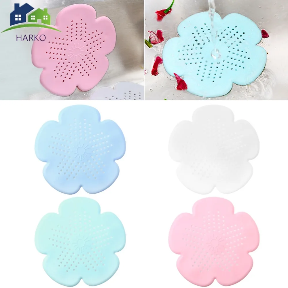 Flower Shape Kitchen Sink Drain Silicone Hair Catcher Bathroom Stopper Strainers Shower Cover Basin Sink Filters Floor Drain