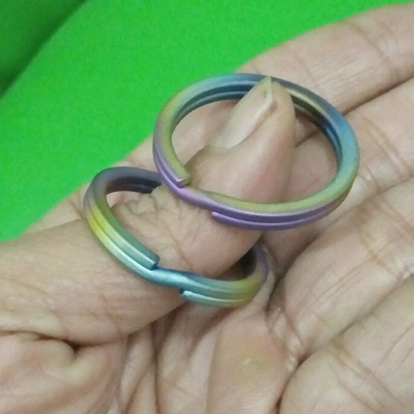Pure Titanium Split Ring Keyring Double Loop Key Chain Round TC4 Keychain EDC Outdoor Camping Gadgets J205 dropshipping