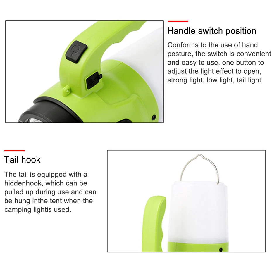 LED Flashlight Rechargeable 10W Portable Spotlight Lantern Searchlight Waterproof Hunting Built-in Battery Outdoor Camping