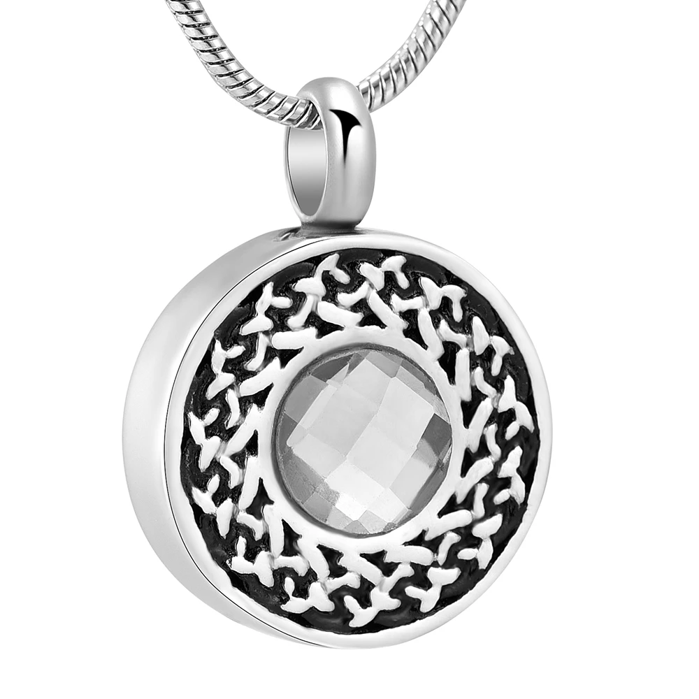 IJD10722 NEW!!! Knot Circle Hold Crystal Memorial Urn Pendant To Put Ashes Of Loved Ones Keepsake Cremation Necklace For Women