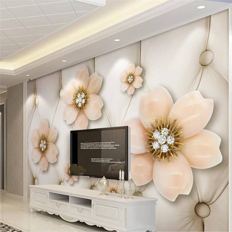 

wellyu papel de parede Custom wallpaper Beautiful European 3D soft flowers TV background wall wallpapers for living room