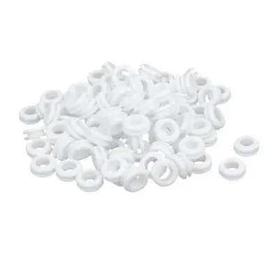 Rubber Ring Sealing Grommet Electrical Wiring Gasket White 10mm Inner Dia 100pcs