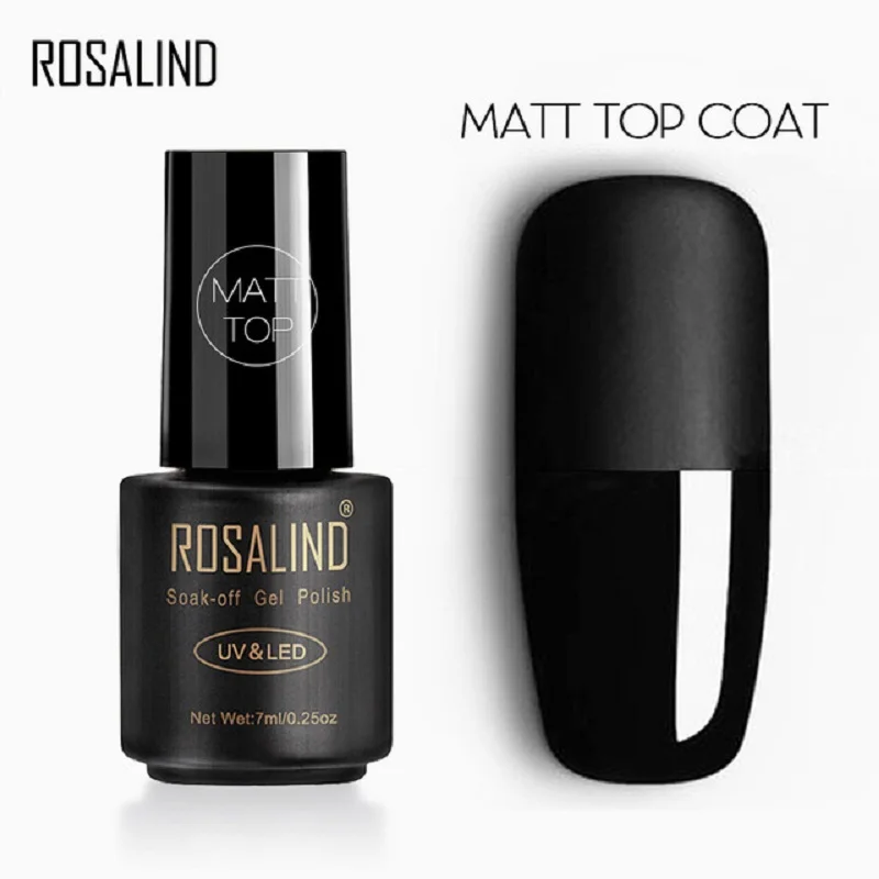 ROSALIND เจล Top Coat Base Coat เงาติดทนนานเสริม7Ml Hybrid เคลือบเล็บเจล Lacquer Nail Art primer