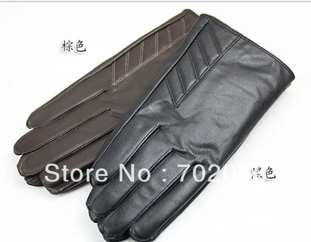 NEW ARRIVAL Mens genuine Leather gloves leather Lambskin GLOVE high quality 12pair/lot #3154