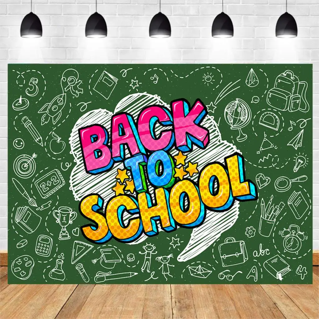 BEIPOTO Back to School  Backdrop for Children school students Photography Background Photo Booth Props Vinyl Party Banner B209