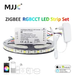 Zigbee LED Light Strip 5M 12V RGBCCT 5050 Zigbee ZLL Link Home Smart LED Strip Waterproof RGB Dual White Work with Alexa Echo
