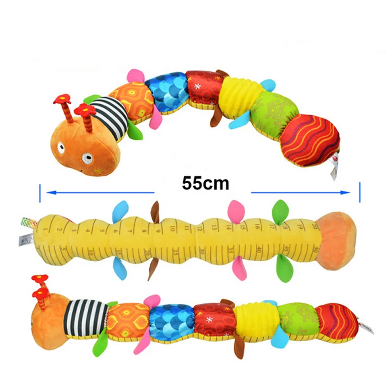 Plush Baby Toys Caterpillar Rattle With Ring Bell Cartoon Animal Plush Baby Toys Educational For 0 12 Month Baby Toy