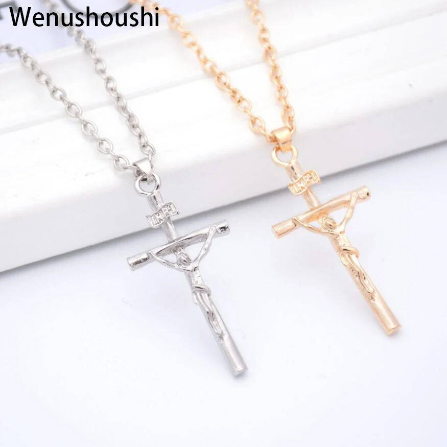 Christian Jesus Cross necklaces women fashion men necklace gifts unisex jewelry gifts alloy nickel free drop ship ok fj001