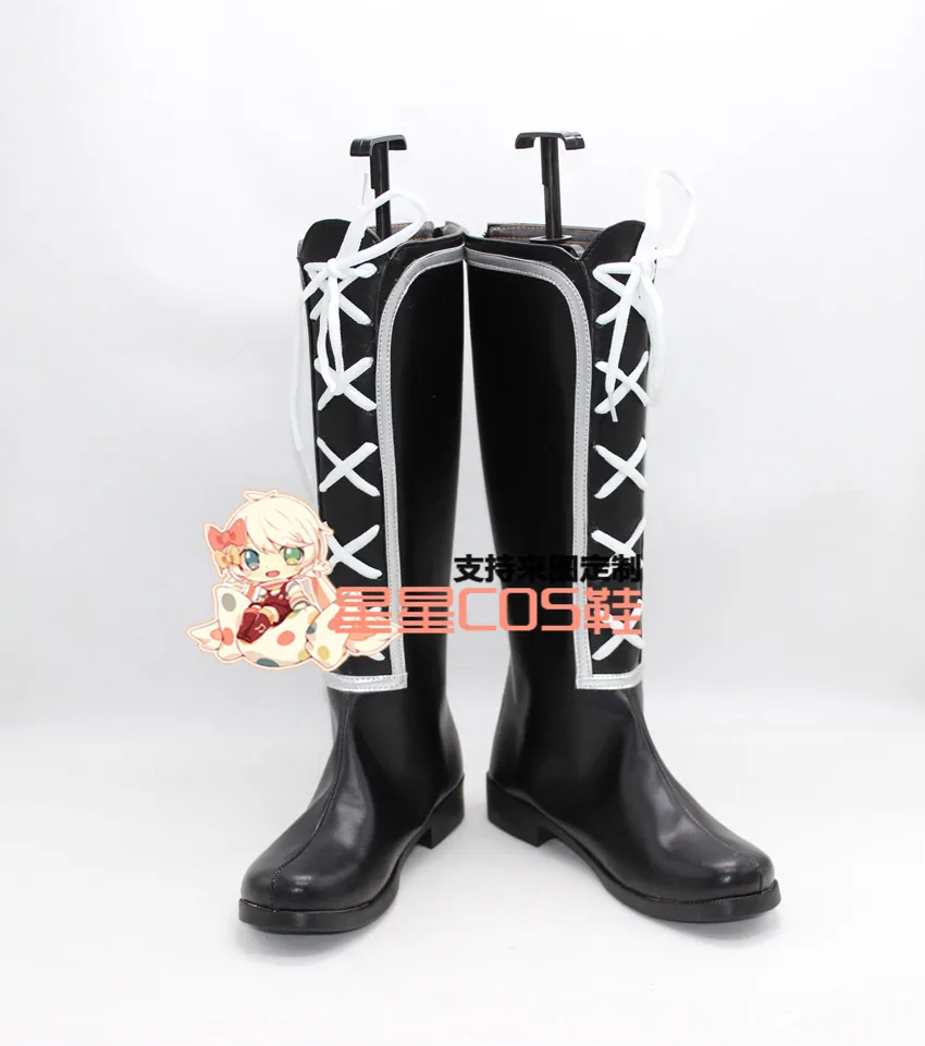 Re: Life in a Different World from Zero Crusch Karsten Black Long Cosplay Shoes Bots X002