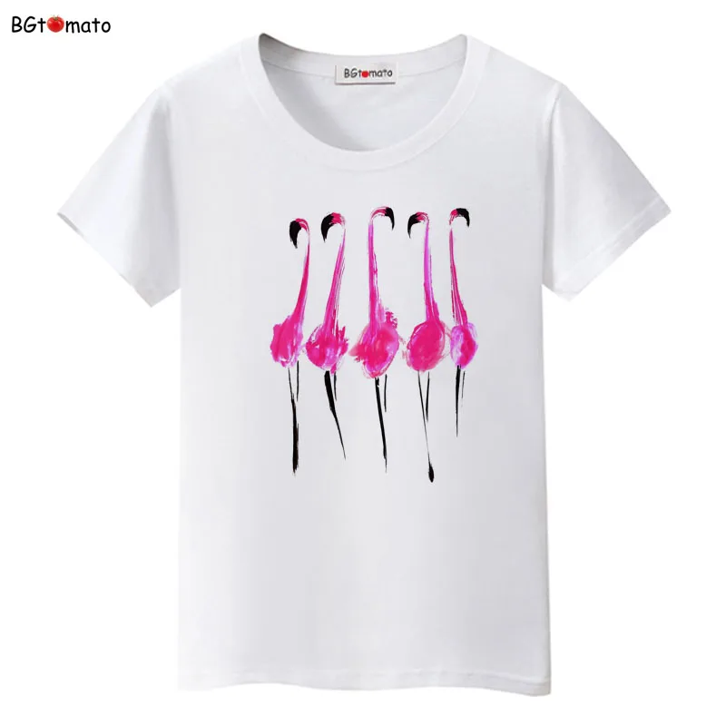 New Style Fashion Tops Loose 3D T-shirt flamingos Print tee shirt femme art Shirts Casual Cartoon tops