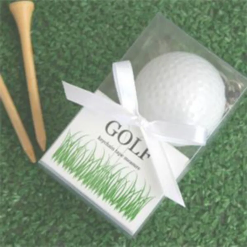 12PCS A Leisurely Game of Love Golf Ball Tape Measure Keychain Sports Themed Wedding Favors Party Giveaways