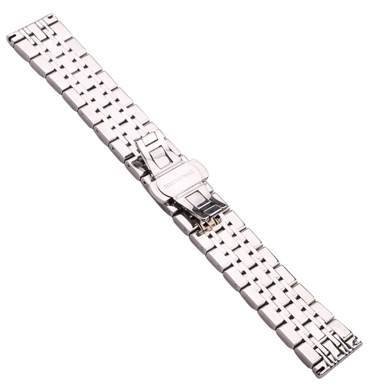 Bracelet de montre en acier inoxydable, 18mm 20mm 22mm, argent poli, luxe, remplacement, métal, accessoires pour hommes