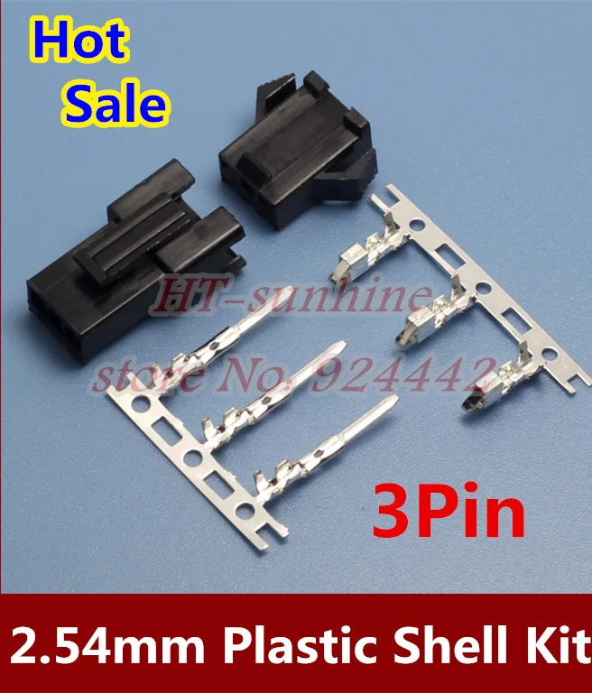 

Brand New 30Sets 2.54mm JST/SM 3pin Male Female Plastic Shell Kits For LED Strip Connector Low Power Electric Equipment